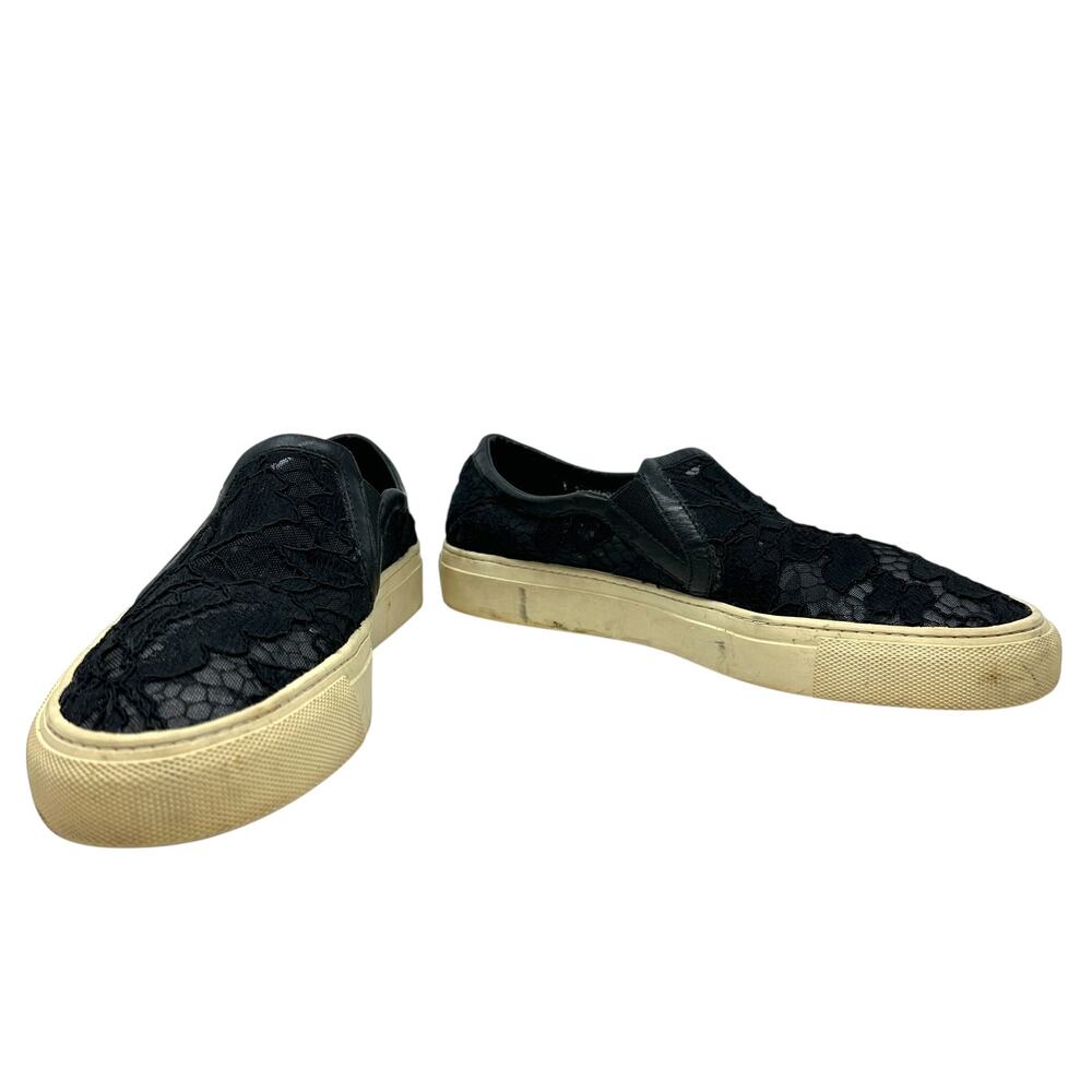 Sandro Anikka Lace Sneakers Slip-On Flat Black Size 39 US 8.5 - Picture 3 of 16